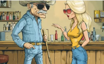 A Blind Cowboy Tells A Blonde Joke To A Bar Full Of Blondes