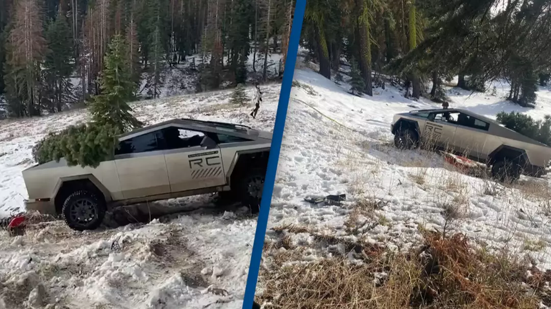 People have a lot to say after Cybertruck stuck on small hill had to be towed