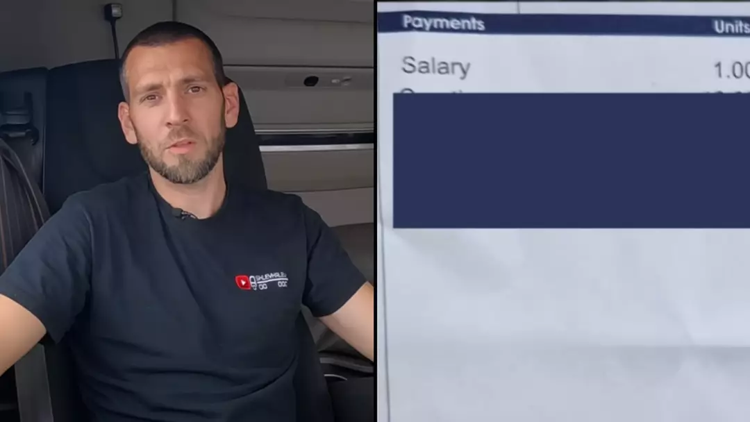 Professional truck driver shared payslip showing surprising amount he earns per year