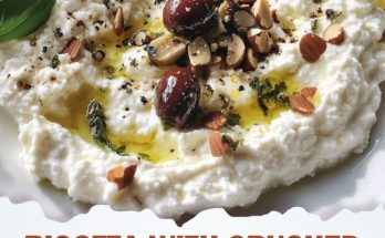 Ricotta With Crushed Olives, Almonds & Lemon