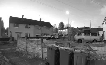 Creepy footage shows 'ghost of miner's wife' float past mum in street then dissolve into thin air