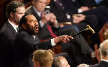 What lawmaker said before heckling caused him to be thrown out from Trump's speech to Congress