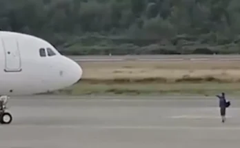 Shocking reason passenger walked onto airport runway to block plane from departing